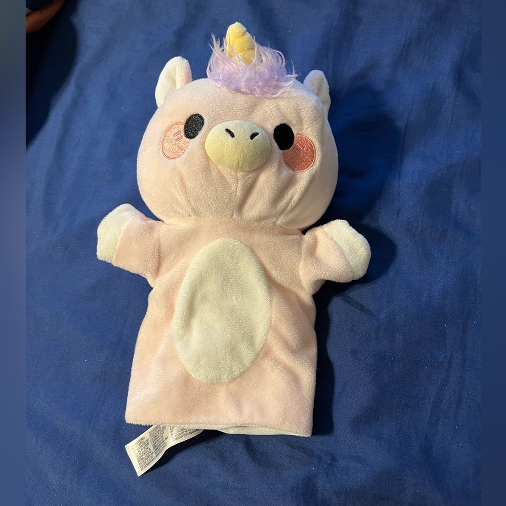 Honeymaru Pink Unicorn Hand Puppet Plush for Kids - Soft Plush Toy